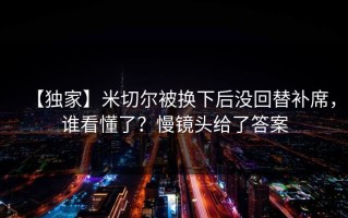 【独家】米切尔被换下后没回替补席，谁看懂了？慢镜头给了答案