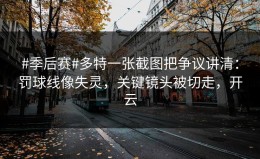 #季后赛#多特一张截图把争议讲清：罚球线像失灵，关键镜头被切走，开云