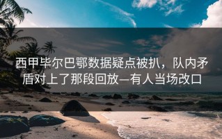 西甲毕尔巴鄂数据疑点被扒，队内矛盾对上了那段回放—有人当场改口
