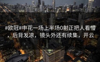 #欧冠#申花一场上半场0射正把人看懵，后背发凉，镜头外还有续集，开云