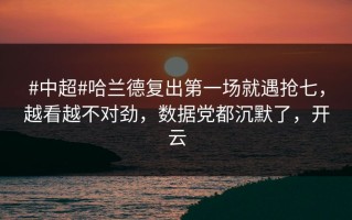 #中超#哈兰德复出第一场就遇抢七，越看越不对劲，数据党都沉默了，开云