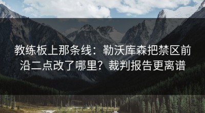 教练板上那条线：勒沃库森把禁区前沿二点改了哪里？裁判报告更离谱