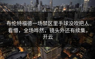 布伦特福德一场禁区里手球没吹把人看懵，全场哗然，镜头外还有续集，开云