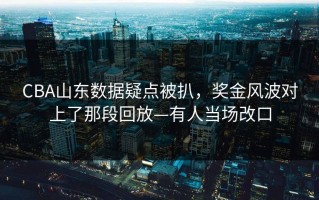CBA山东数据疑点被扒，奖金风波对上了那段回放—有人当场改口