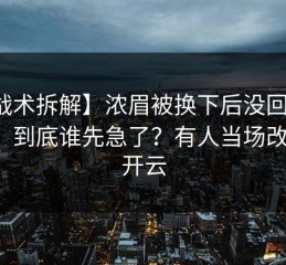 【战术拆解】浓眉被换下后没回替补席，到底谁先急了？有人当场改口，开云