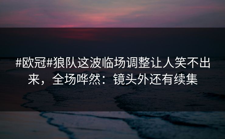 #欧冠#狼队这波临场调整让人笑不出来，全场哗然：镜头外还有续集-第1张图片-开云体育官网正版 - 安全综合平台
