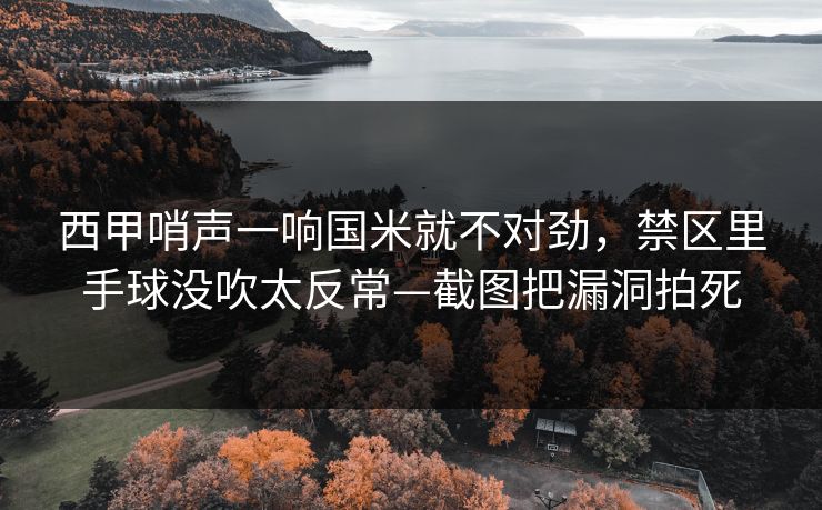西甲哨声一响国米就不对劲,禁区里手球没吹太反常—截图把漏洞拍死-第1张图片-开云体育官网正版 - 安全综合平台 西甲哨声一响国米就不对劲,禁区里手球没吹太反常—截图把漏洞拍死-第1张图片-开云体育官网正版 - 安全综合平台